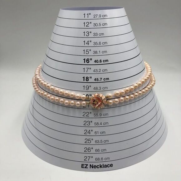 Vintage Vendone Women's Flower Clasp Pink Faux Pearl Double Strand Necklace - Picture 10 of 11